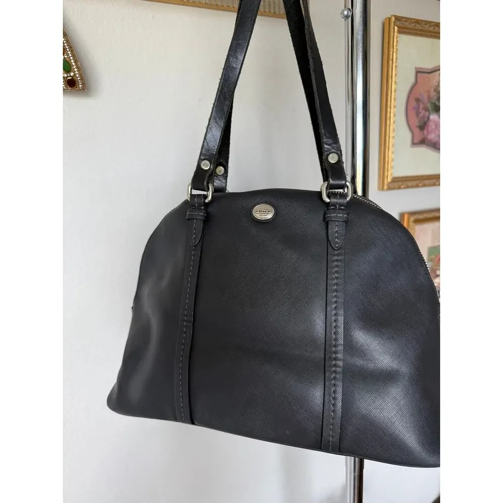 Coach Peyton Saffiano Leather Cora Domed Satchel